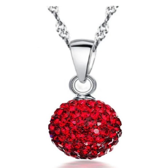 Jewelry - 925 Sterling Silver Women Necklace Round Ball Drop Cute Jewelry Gift